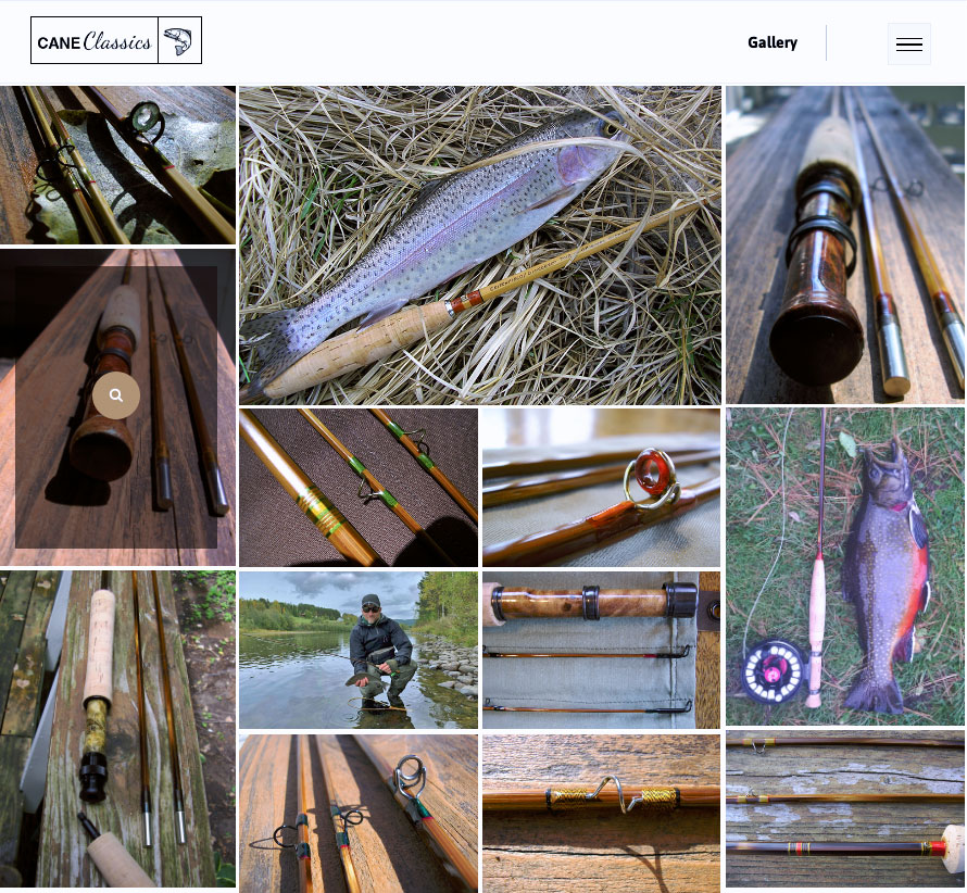 Screenshot of caneclassics.com gallery page