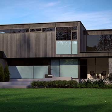 Digal rendering of a modern home exterior